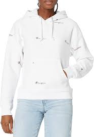Sudadera Champion Mujer Blanca con Capucha Inverso Izquierdo
