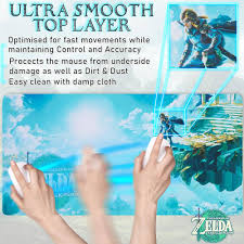 Alfombrilla Grande Antideslizante para Escritorio - Regalo Ideal para Fans de Zelda